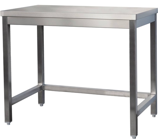 Edelstahl Arbeitstisch verschweißt | Bautiefe 600mm | ohne Grundboden | AISI 304