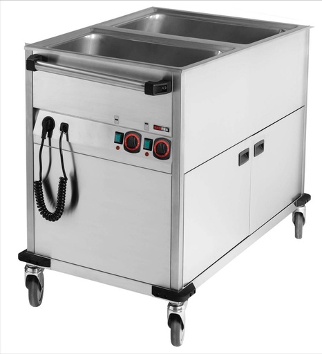 Bain-Marie-Wagen-Fahrbar 2x GN 1/1