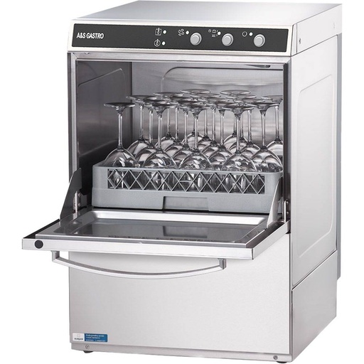 Gläserspülmaschine Universal inkl. Klarspülmittel- und Reinigerdosierpumpe und Ablaufpumpe | 230 V,  2,77 kW | 465x565x720 mm