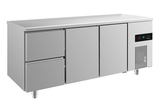 Kühltisch -2 bis +8°C 1865x700x850mm mit 2x Türen und 1x zwei Schubladen