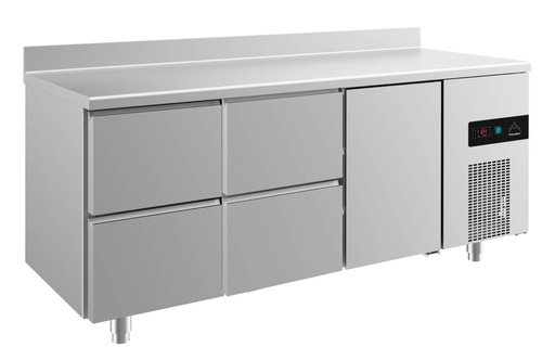 Kühltisch -2 bis +8°C 1865x700x850mm mit 1x Tür und 2x zwei Schubladen u. Aufkantung