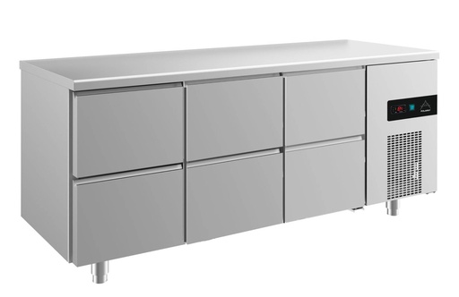 Kühltisch -2 bis +8°C 1865x700x850mm mit 3x zwei Schubladen