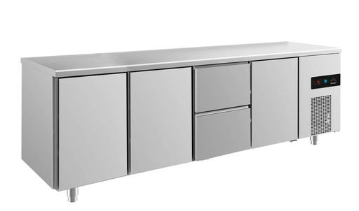 Kühltisch -2 bis +8°C 2330x700x850mm mit 3x Türen und 1x zwei Schubladen
