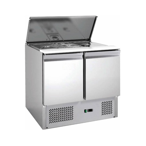 Saladette mit eingebauter Kühlung | 2 Türen | Volumen: 213 Liter | 900 x 700 x 875 mm