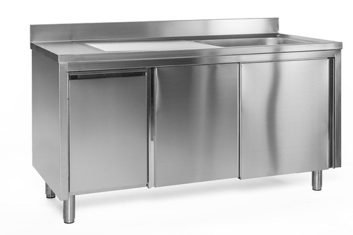Spülschrank mit Abfallbehälter, 1 Becken links, Bautiefe 700 mm | 150x700x850 mm