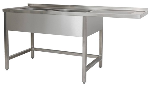 Spülzentrum 1900 x 700 x 850 mm 2 Becken links, ohne Grundboden      700 mm Tiefe