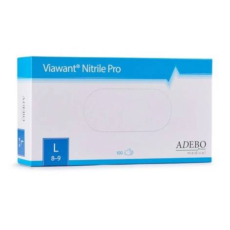 Einweghandschuhe Nitril puderfrei, blau, "Viawant Nitrile Pro", 100 Stück/Box | Größe L