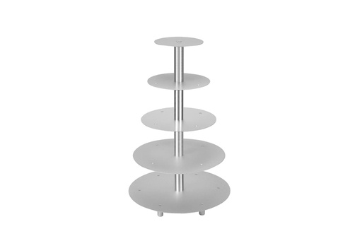 Etagen-Tortenständer aus Aluminium, 5-teilig, silber
