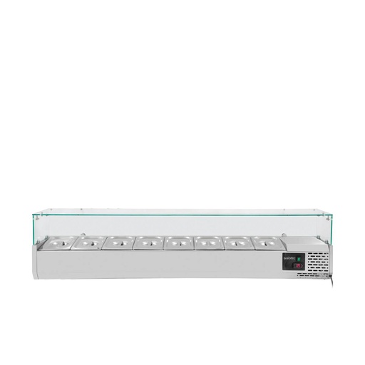 Kühlaufsatz mit Glasabdeckung 8xGN1/3, 1800 x 395 mm
