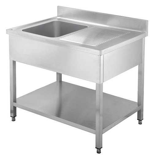 Spültisch / 1 Becken links und Abtropffläche, 1200 x 600 mm
