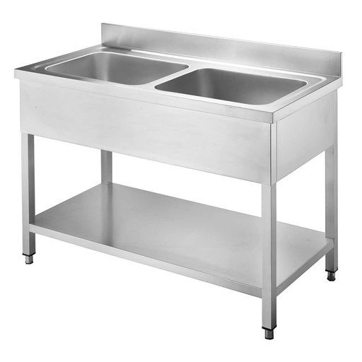 Spültisch / 2 Becken, 1200 x 600 mm