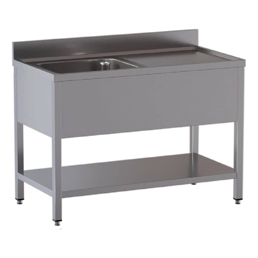 TOPLINE Spültisch / 1 Becken links + Abtropffläche, 1200 x 700 mm