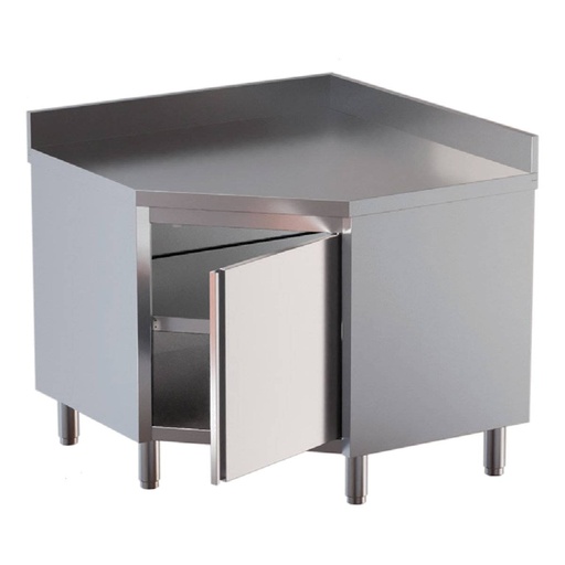 TOPLINE Eckarbeitsschrank / Flügeltür und Aufkantung, 900 x 900 mm
