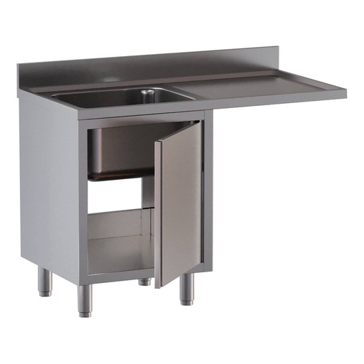 TOPLINE Spülcenter / 1 Becken links mit Flügeltür, 1200 x 700 mm