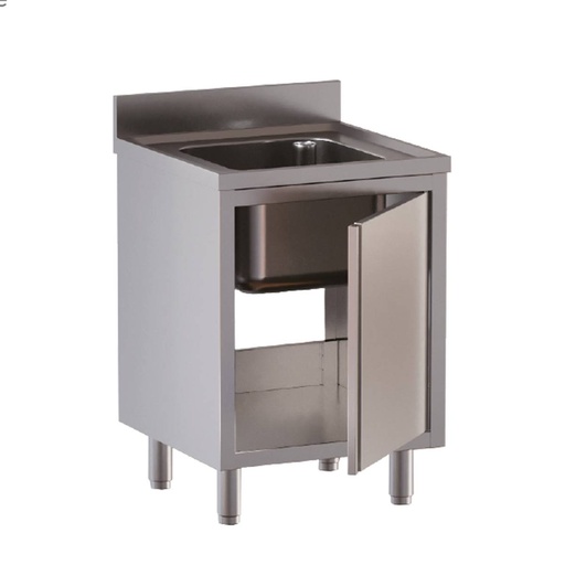 TOPLINE Spülschrank / 1 Becken mit Flügeltür, 600 x 700 mm