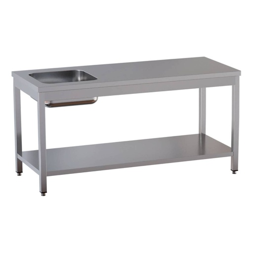 TOPLINE Cheftisch / Becken links, 1200 x 600 mm