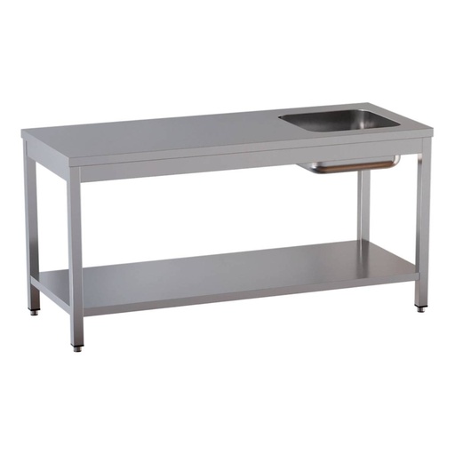 TOPLINE Cheftisch / Becken rechts, 1600 x 700 mm