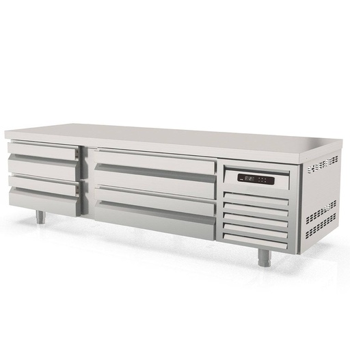 TOPLINE Unterbaukühltisch / 2-fach mit 4 Schubladen für GN 2/1 & GN 1/1, 1660 x 700 mm