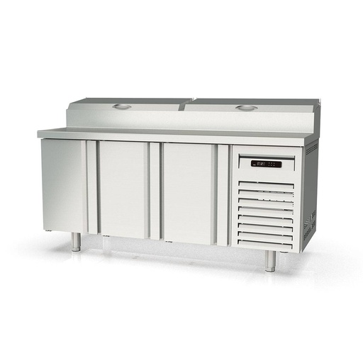 TOPLINE Belegstation / 3-fach mit Türen, Edelstahlaufsatz, GN 1/6, 1795 x 700 mm
