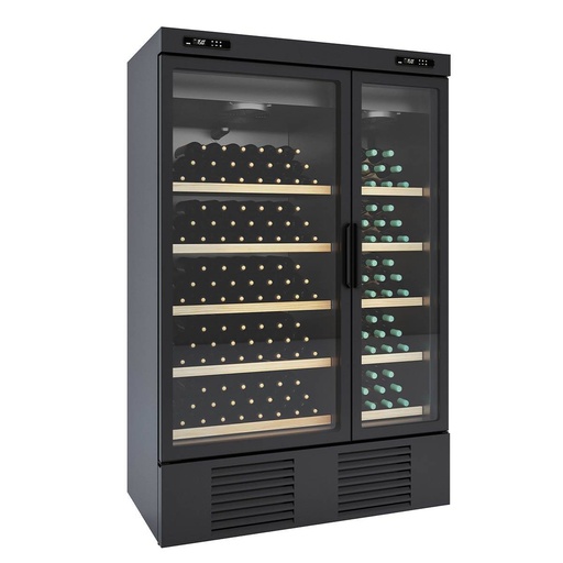 TOPLINE Weinkühlschrank Schwarz, 2 Zonen asymmetrisch, 1000 Liter, 1250 x 770 mm
