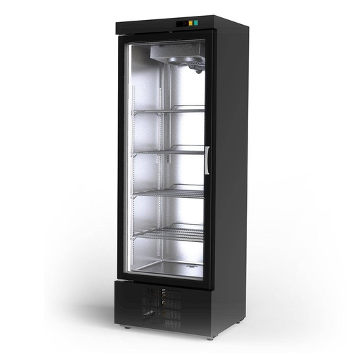 TOPLINE Kühlschrank 500, schwarz, 1 Glastür, 680 x 735 mm