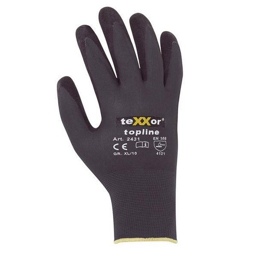 Arbeitsschutzhandschuhe Nitril- beschichtet, schwarz-grau | Größe: 8