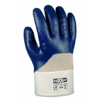 Arbeitsschutzhandschuhe Nitril 3/4-beschichtet, mit Stulpe, blau | Größe: 11