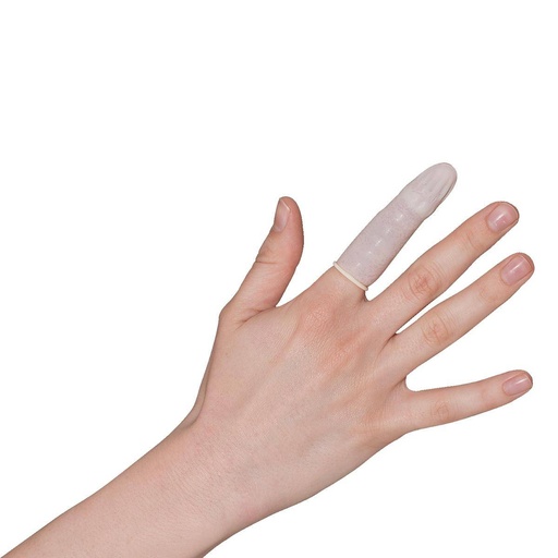 Einweg-Fingerlinge Latex "care & serve PREMIUM wiroTIP PF", 100 Stück/Beutel | Größe M, puderfrei