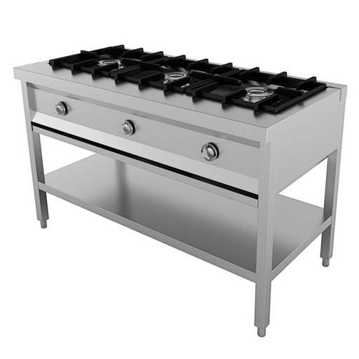 Tisch für Pfannenkuchen 3 Brenner, 1290 x 600 x 800 mm
