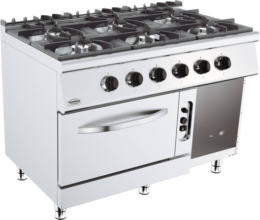 Base 700 Gasherd 6 Brenner mit Gasbackofen, 1200 x 700 x 900 mm