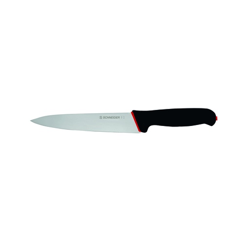 Kochmesser aus Edelstahl, 180 mm, schwarz/rot