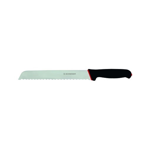 Brotmesser aus Edelstahl, 200 mm, schwarz-rot