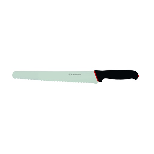 Brotmesser aus Edelstahl, 260 mm, schwarz-rot