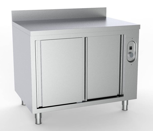 700 Wärmeschrank mit Aufkantung aus Edelstahl, 1600 x 700 x 850 mm