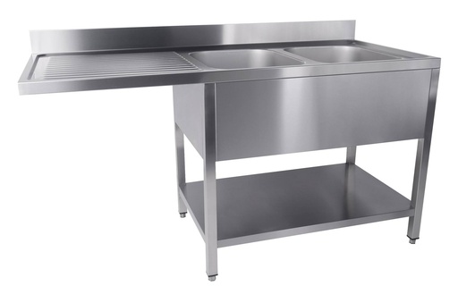 700 Spültisch Grundboden rechts, 1600 x 700 x 850 mm