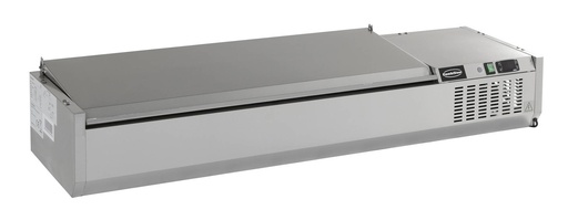 Aufsatzvitrine Deckel aus Edelstahl, 1500 x 395 x 225 mm