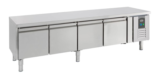 Kühltisch 650 Hoch 4 aus Edelstahl, 2230 x 700 x 650 mm