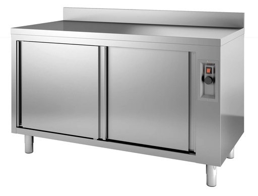 600 Wärmeschrank mit Aufkantung aus Edelstahl, 2000 x 600 x 850 mm