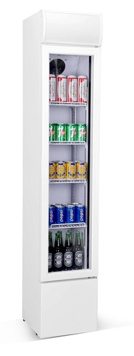 Kühlschrank Glastür Schmall, 360 x 422 x 1880 mm, weiß