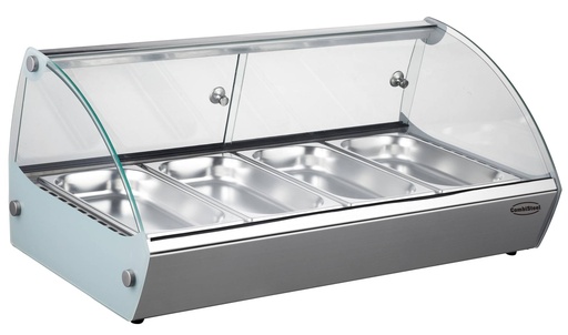Wärmevitrine 4 GN 1/3, 840 x 395 x 270 mm, edelstahl