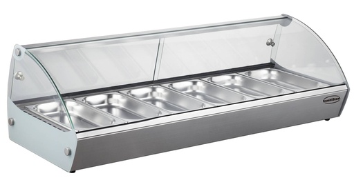 Wärmevitrine 6 GN 1/3, 1110 x 395 x 270 mm, edelstahl
