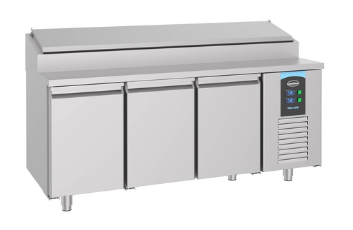 Saladette 3 Türen aus Edelstahl, 10 x 1/3 GN, 1865 x 700 x 1090 mm