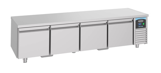 Kühltisch 600 Hoch 4 mit Schubladen aus Edelstahl, 2200 x 700 x 600 mm
