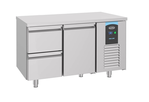 700 Kühltisch 1 Tür 2 aus Edelstahl, 1400 x 700 x 850 mm