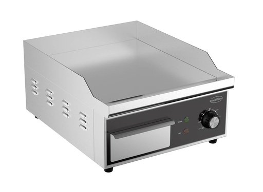 Elektro Grillplatte mit Glatt aus Edelstahl, 360 x 450 x 220 mm