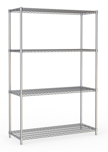 Wandbretter 4 Levels 1200, 1200 x 450 x 1800 mm, chrom