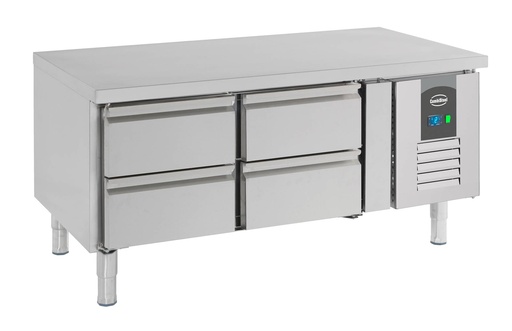 Kühltisch 650 mit Schubladen aus Edelstahl, 1200 x 700 x 650 mm, 168 L