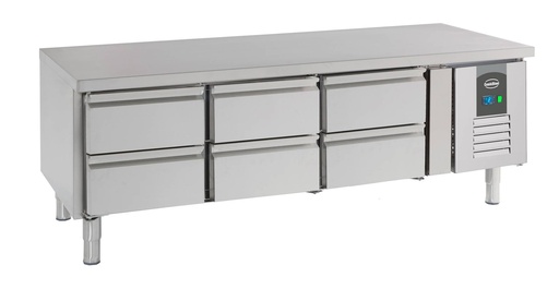 Kühltisch 650 mit Schubladen aus Edelstahl, 1600 x 700 x 650 mm, 260 L