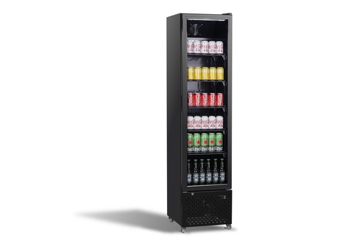Kühlschrank Glastür, 460 x 560 x 1915 mm, schwarz