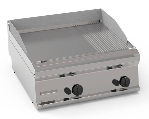 KBS Gas-Grillplatte glatt-gerillt hartverchromt mit 2 Heizzonen Tischgerät